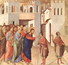 Buoninsegna di Duccio, Uzdrowienie niewidomego